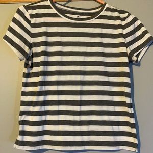 grey & white striped medium american eagle “soft and sexy” material